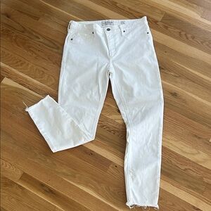 Lucky Brand White Women's Skinny Jeans with Frayed Hem